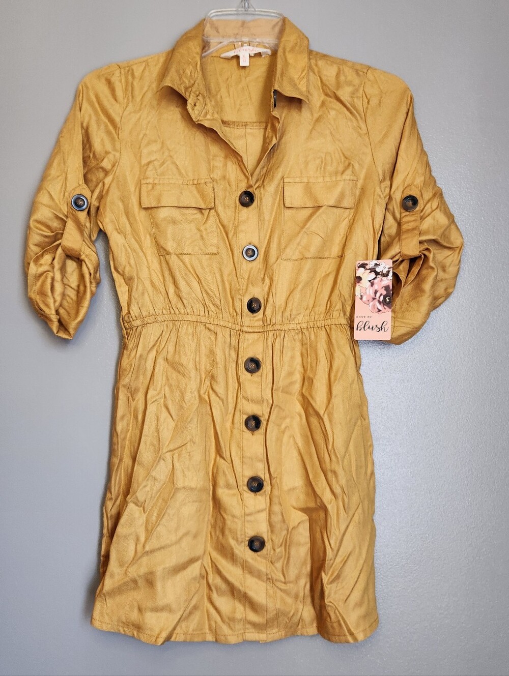 Blush Girls's Mustard Dress Size XL 12 NWT!